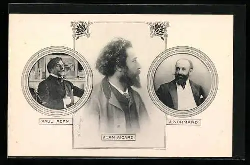 AK Jean Aicard, Paul Adam in Napoleon Pose & J. Normand