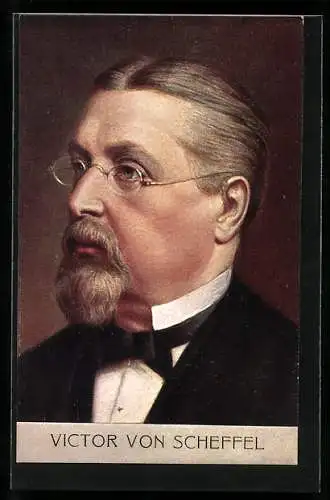 Künstler-AK Portrait Victor von Scheffel mit Brille