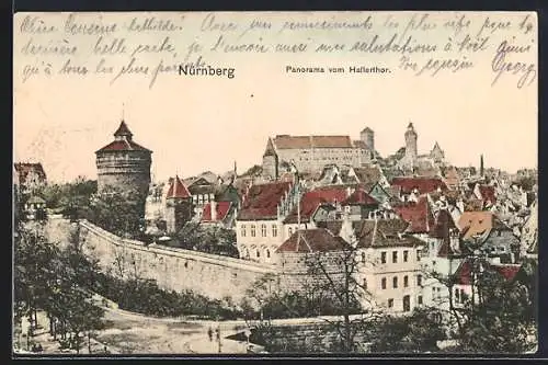 AK Nürnberg, Panorama vom Hallertor