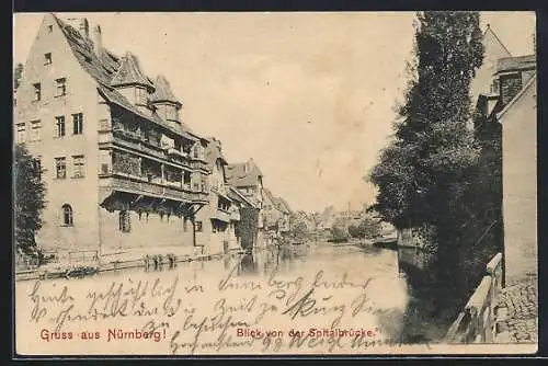 AK Nürnberg, Blick von der Spitalbrücke