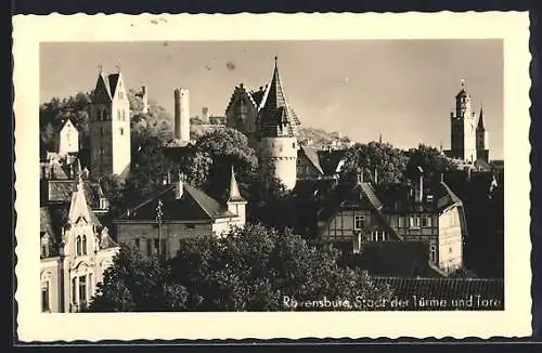 AK Ravensburg / Württ., Ortsansicht Türmen und Toren