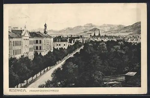 AK Rosenheim / Bayern, Prinzregentenstrasse mit Bäumen