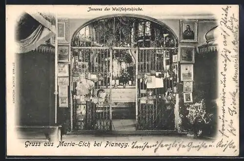 AK Maria-Eich bei Planegg, Wallfahrtskirche, Innenansicht