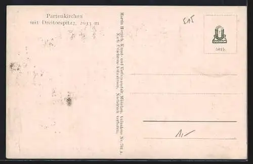 AK Partenkirchen, Teilansicht mit Dreitorspitze