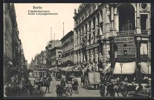 AK Berlin, Equitable Cafe, Friedrichstrasse Ecke Leipzigerstrasse