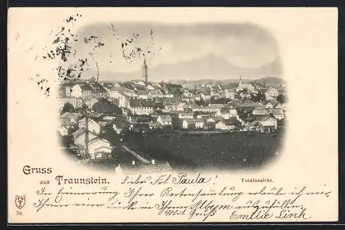 AK Traunstein, Totalansicht aus der Vogelschau