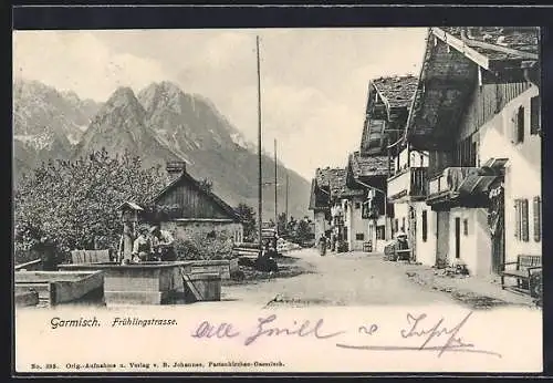 AK Garmisch, Blick in die Frühlingstrasse