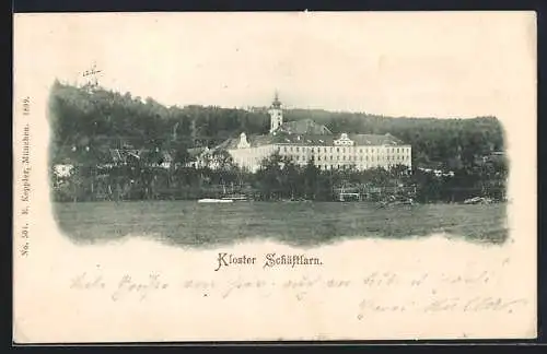 AK Schäftlarn, Ortspartie mit Kloster