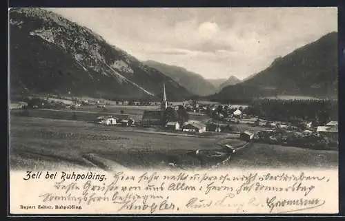 AK Zell /Ruhpolding, Gesamtansicht mit Umgebung