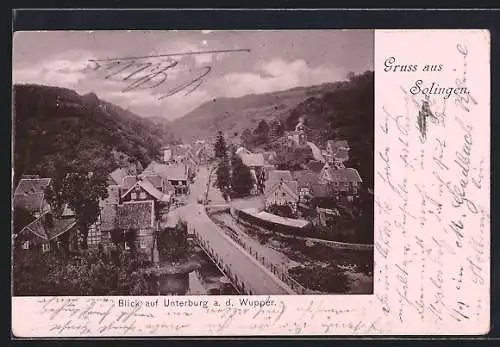 AK Solingen, Blick auf Unterburg a. d. Wupper