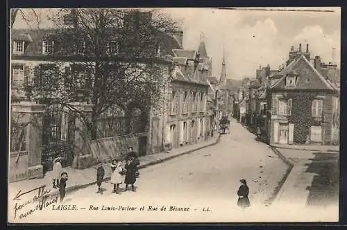 AK Laigle, Rue Louis-Pasteur et Rue de Bécanne