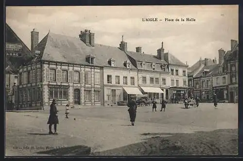 AK L`Aigle, Place de la Halle