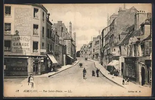 AK Alencon, Rue Saint-Blaise, Strassenpartie