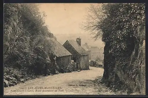 AK Saint-Ceneri-le-Gerei, Route descendant au Pont