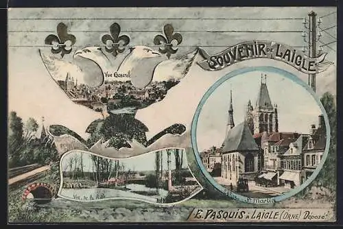 AK L'Aigle, Vue Générale, Eglise Saint-Martin