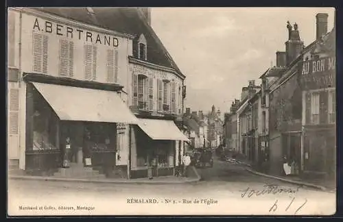 AK Rémalard /Orne, Rue de l`Eglise, Magasin A. Bertrand