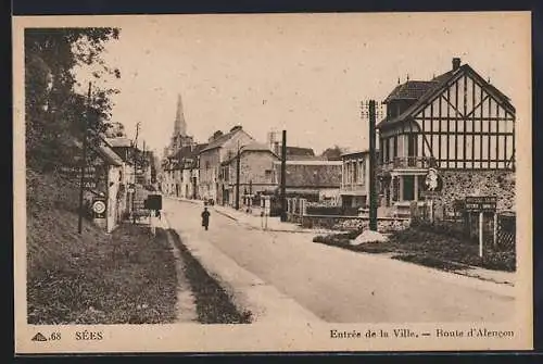 AK Sées /Orne, Entrée de la Ville, Route d`Alencon