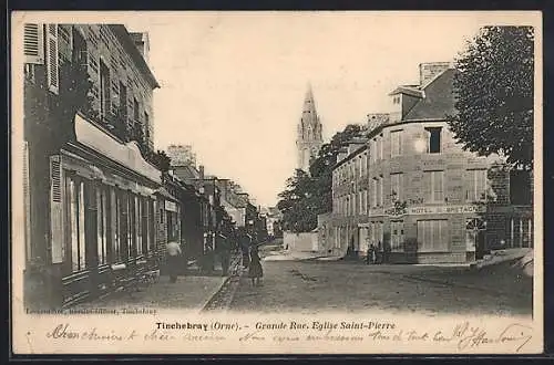 AK Tinchebray /Orne, Grande Rue, Eglise Saint-Pierre