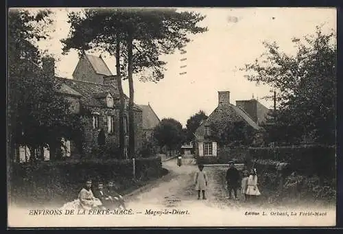 AK Magny-le -Désert /La Ferté-Macé, Une rue