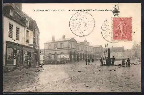 AK Le Merlerault, Place du Marche