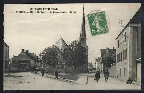 AK Le Theil-sur-Huisne, La Gendarmerie et l`Eglise