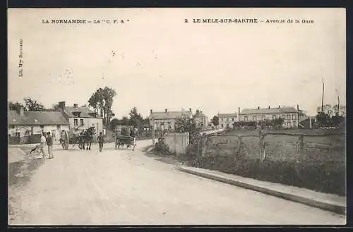 AK Le Mele-sur-Sarthe, Avenue de la Gare