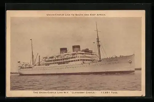 AK Passagierschiff MV Llangibby Castle, The Union-Castle Line