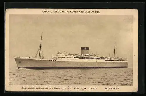 AK Passagierschiff RMS Edinburgh Castle, Union-Castle Line to South and East Africa