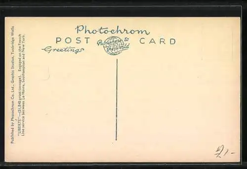 AK Passagierschiff Liberté im Flaggenschmuck, French Line