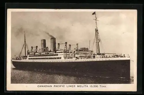 AK Passagierschiff Melita auf hoher See, Canadian Pacific Liner