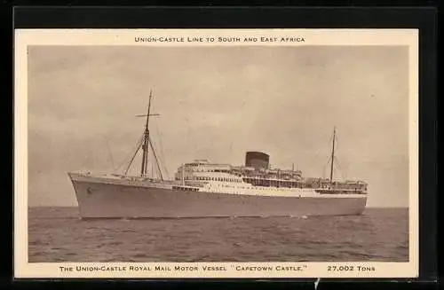 AK Passagierschiff RMMV Capetown Castle, Union-Castle Liner