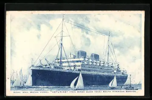 AK Passagierschiff RMMV Asturias im Hafen, South American Service