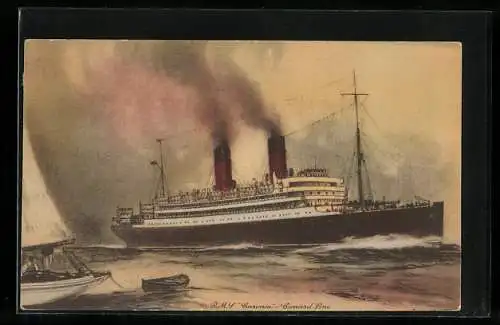 Künstler-AK Passagierschiff R.M.S. Caronia der Cunard Line