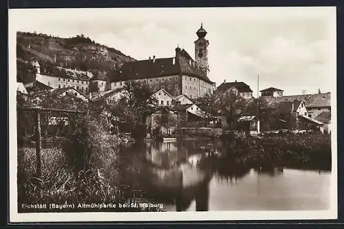 AK Eichstätt /Bayern, Altmühlpartie bei St. Walburg