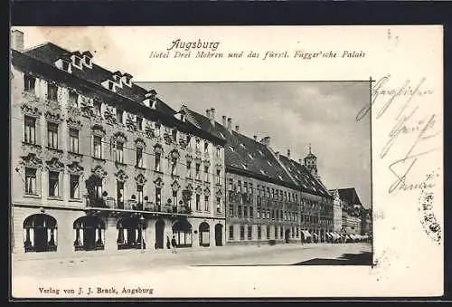 AK Augsburg, Hotel Drei Mohren und das fürstl. Fugger`sche Palais