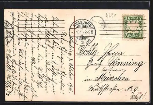 AK Augsburg, Strassenpartie in der Maxstrasse