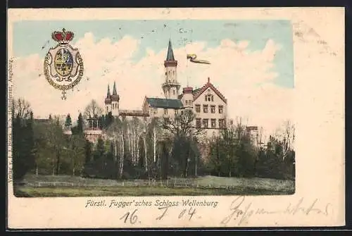 AK Wellenburg, Fürstl. Fugger`sches Schloss, Wappen
