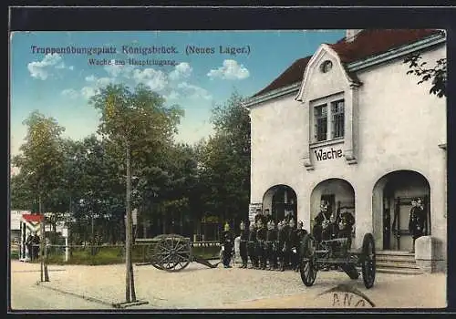 AK Königsbrück, Truppenübungsplatz, Wache am Haupteingang, Neues Lager