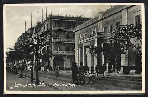 AK Port-Said, Post Office and Hotel de la Poste