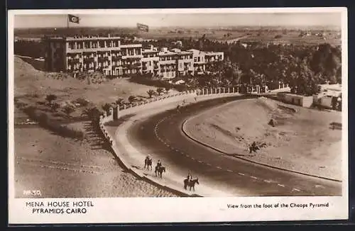 AK Cairo, Mena House Hotel as seen from the foot of the Cheops Pyramid