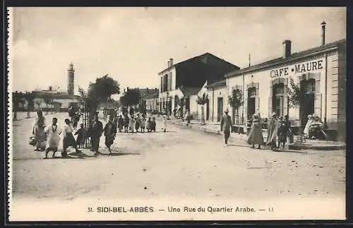 AK Sid-Bel-Abbès, Une Rue du Quartier Arabe