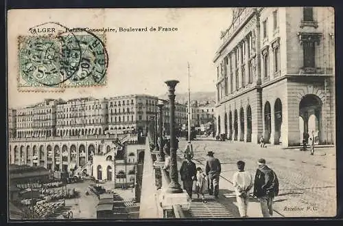 AK Alger, Palais Consulaire, Boulevard de France