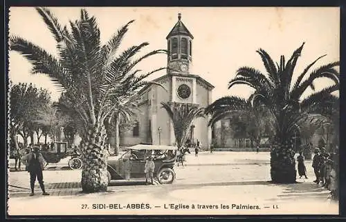 AK Sidi-Bel-Abbès, L`Eglise à travers les Palmiers