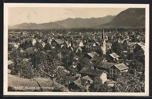 AK Buchs / Rhein, Totalansicht aus der Vogelschau