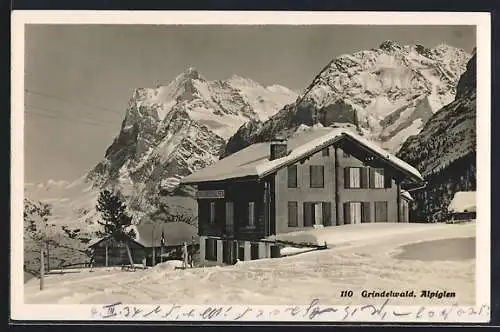 AK Grindelwald, Hotel und Pension Alpiglen im Schnee