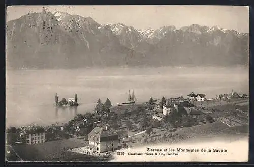 AK Clarens, Vue partielle et les montagnes de la Savoie, Segelboot