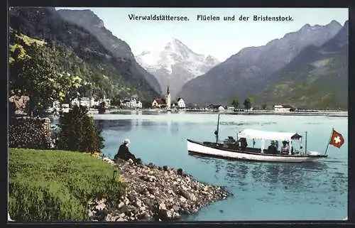 AK Flüelen, Vierwaldstättersee und der Bristenstock