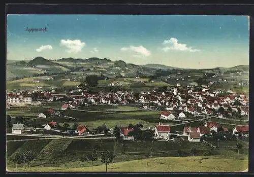 AK Appenzell, Ortsansicht aus der Vogelschau