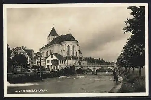 AK Appenzell, Flusspartie an der Katholischen Kirche