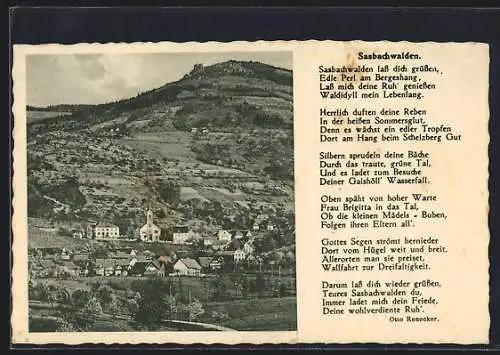 AK Sasbachwalden, Ortspartie mit Kirche